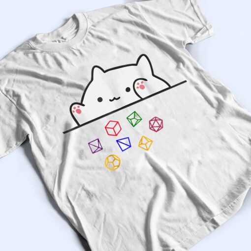 Cat Throwing Dice Tabletop Games Cute Kawaii Animal Lover T Shirt