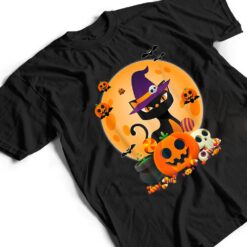 Cat With Witch Hat Pumpkin Bat Moon Cat Funny Halloween T Shirt - Dream Art Europa