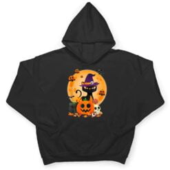 Cat With Witch Hat Pumpkin Bat Moon Cat Funny Halloween T Shirt - Dream Art Europa