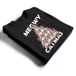 Cat Xmas Lights Santa Meowy Catmas Cat Christmas Ree T Shirt - Dream Art Europa