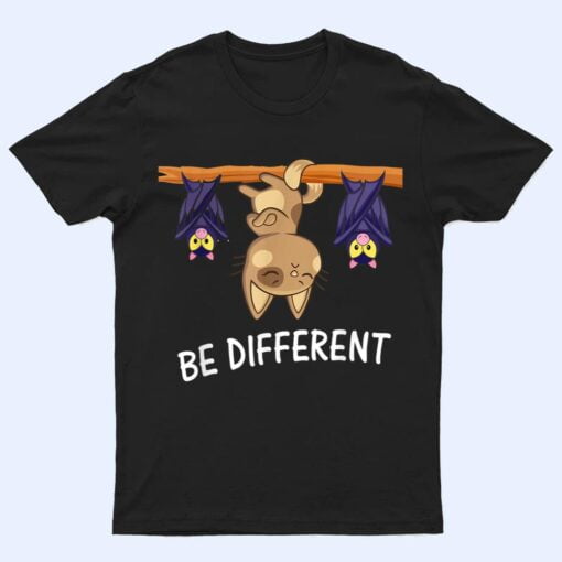 Cat with Bats Be different Funny Cat Lover T Shirt