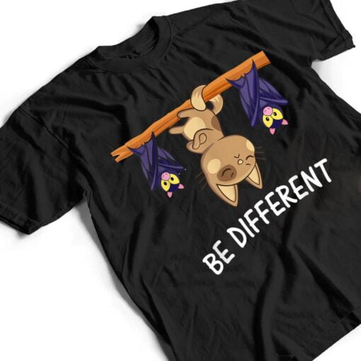 Cat with Bats Be different Funny Cat Lover T Shirt