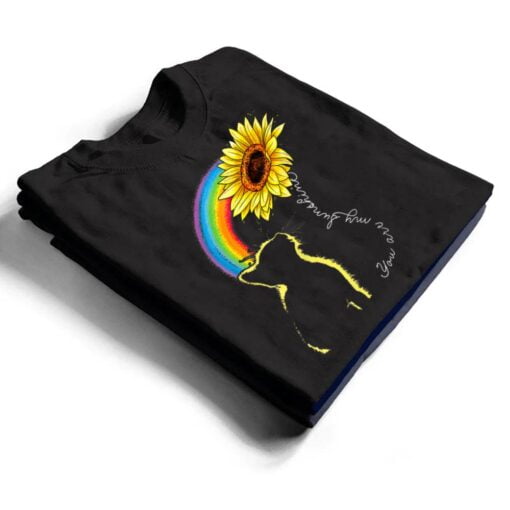 Cats Are My Sunshine Sunflower Rainbow Funny Cat Lovers Gift T Shirt