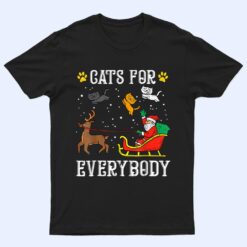 Cats For Everybody Santa Funny Christmas PJs Xmas Women T Shirt