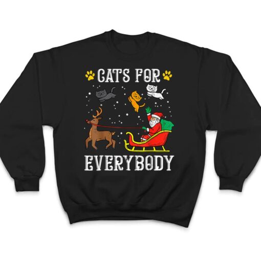 Cats For Everybody Santa Funny Christmas PJs Xmas Women T Shirt
