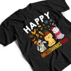 Cats Happy HalloThanksMas Thanksgiving Christmas T Shirt - Dream Art Europa