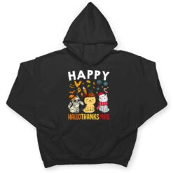 Cats Happy HalloThanksMas Thanksgiving Christmas T Shirt - Dream Art Europa