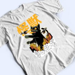 Catzilla vs Kaiju Vintage Funny Cute Cat Art Japanese Sunset T Shirt - Dream Art Europa