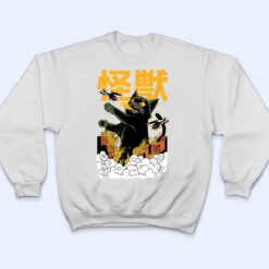 Catzilla vs Kaiju Vintage Funny Cute Cat Art Japanese Sunset T Shirt - Dream Art Europa