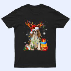 Cavalier King Charles Spaniel Christmas Reindeer Santa Dog T Shirt