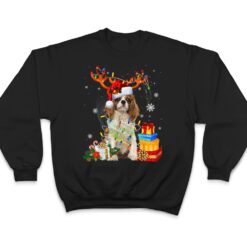 Cavalier King Charles Spaniel Christmas Reindeer Santa Dog T Shirt - Dream Art Europa