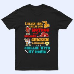 Chicken Wing Hot Dog And Bologna Chicken & Macaroni Design T Shirt