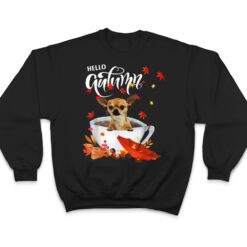 Chihuahua Autumn Dog And Coffee Fall Thanksgiving Chihuahua T Shirt - Dream Art Europa