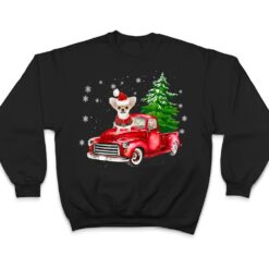 Chihuahua Dog Christmas On Red Car Truck with Xmas Tree Dog T Shirt - Dream Art Europa