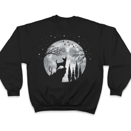 Chihuahua Dog Full Moon At Night - Dog Breed Chihuahua T Shirt