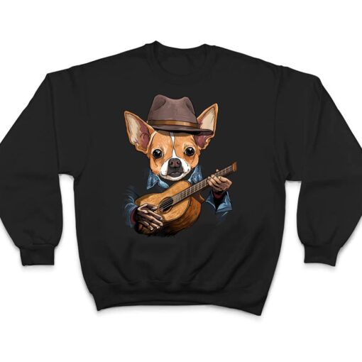 Chihuahua Playing Guitar Pet Toy Dog Lover Guitar Player T Shirt