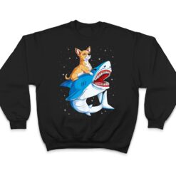 Chihuahua Riding Shark Jawsome Dog Lover Gifts Space Galaxy T Shirt - Dream Art Europa