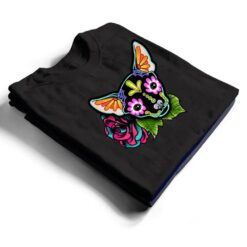 Chihuahua in Black - Day of the Dead Sugar Skull Dog T Shirt - Dream Art Europa