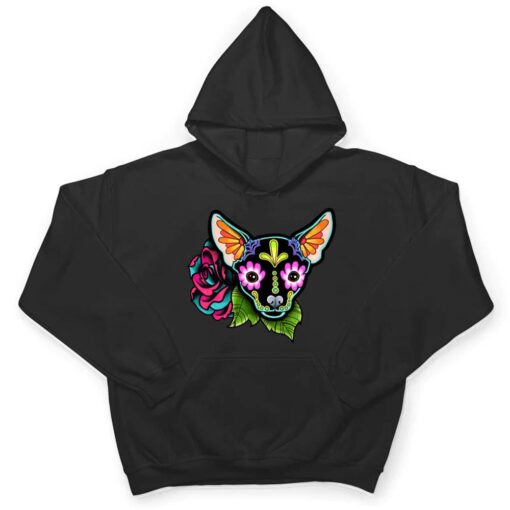 Chihuahua in Black - Day of the Dead Sugar Skull Dog T Shirt