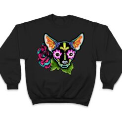 Chihuahua in Black - Day of the Dead Sugar Skull Dog T Shirt - Dream Art Europa