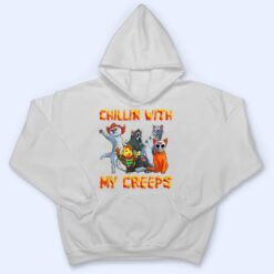 Chillin With My Creeps Funny Cat Horror Movies Serial Killer T Shirt - Dream Art Europa