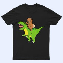 Chow Chow Riding T-Rex Dinosaur Dog T Shirt