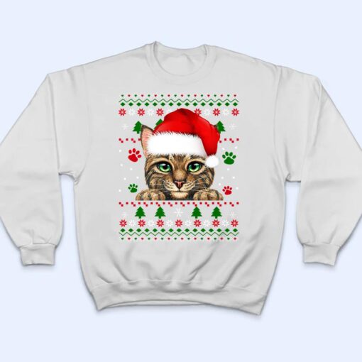 Christmas Cat Santa Hat Merry Catmas Ugly Christmas Sweater Premium T Shirt