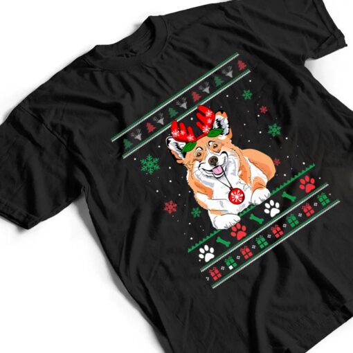 Christmas Corgi Reindeer Ornaments Dog Lovers Pajama T Shirt