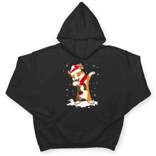 Christmas Dabbing Corgi Santa Hat For Boys Men Dog Lover T Shirt