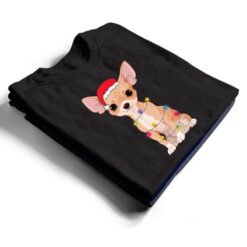 Christmas Funny Chihuahua Dog Lover Santa Hat Lights Xmas T Shirt - Dream Art Europa