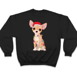 Christmas Funny Chihuahua Dog Lover Santa Hat Lights Xmas T Shirt - Dream Art Europa