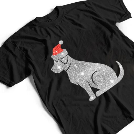 Christmas Funny Dog Diamond Santa Hat Pajama Xmas Gifts Men T Shirt