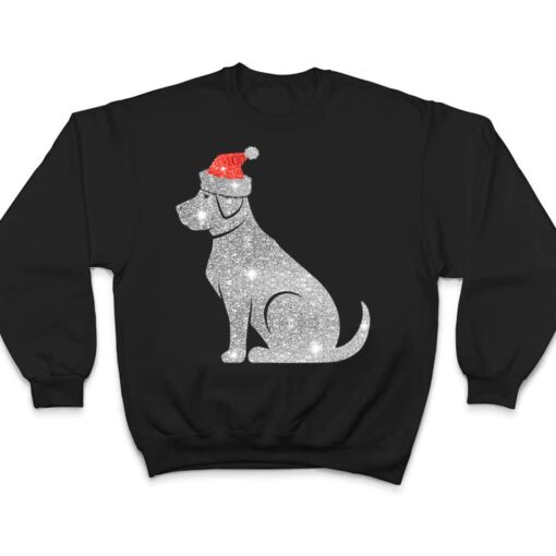 Christmas Funny Dog Diamond Santa Hat Pajama Xmas Gifts Men T Shirt