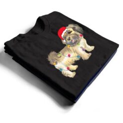 Christmas Funny Shitzu Dog Lover Santa Hat Lights Xmas Gifts T Shirt - Dream Art Europa