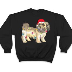 Christmas Funny Shitzu Dog Lover Santa Hat Lights Xmas Gifts T Shirt - Dream Art Europa