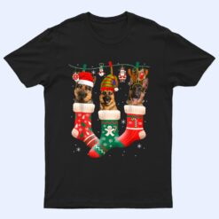 Christmas German Shepherd Sock Xmas Reindeer Santa ELF Dog T Shirt