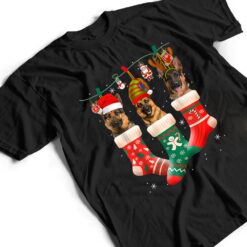 Christmas German Shepherd Sock Xmas Reindeer Santa ELF Dog T Shirt - Dream Art Europa