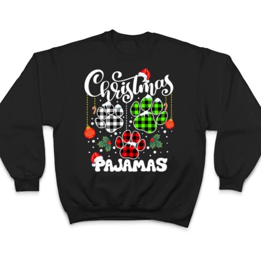 Christmas Pajamas  Xmas Pet Lover Animal Cat Dog Paw T Shirt