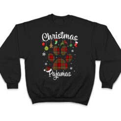 Christmas Pajamas Plaid Dog Paw Print Funny Holiday Gifts T Shirt - Dream Art Europa