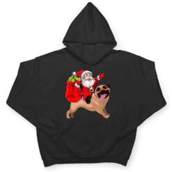 Christmas Santa Claus Riding Pug Dog Xmas Pajama Funny Gifts T Shirt - Dream Art Europa