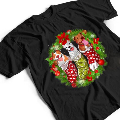 Christmas Tree Xmas Pajama Pitbull Dog Lover T Shirt