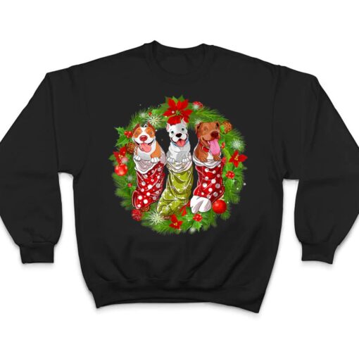 Christmas Tree Xmas Pajama Pitbull Dog Lover T Shirt