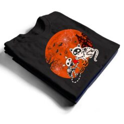 Couple Skeleton Horror Cats Halloween Couple Cat Owner Lover T Shirt - Dream Art Europa