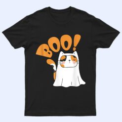 Cut Cat Ghost Halloween Boo Saying T Shirt