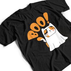 Cut Cat Ghost Halloween Boo Saying T Shirt - Dream Art Europa