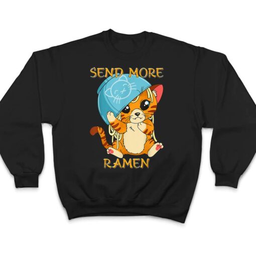 Cute Anime Kawaii Kitten Ramen Bowl Cat T Shirt