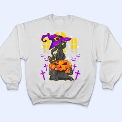 Cute Black Witches Cat For Halloween T Shirt - Dream Art Europa