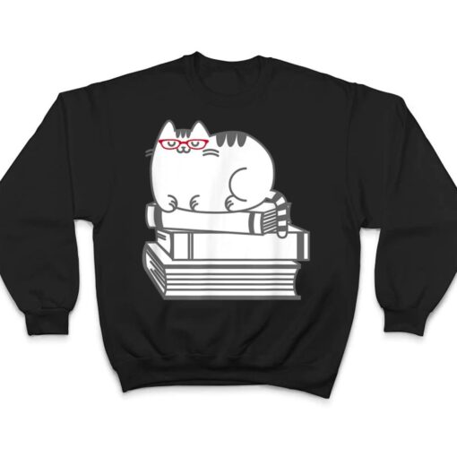 Cute Book Nerd Cat  - Funny Nerdy Kitten T Shirt
