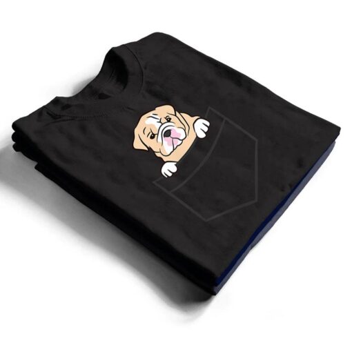 Cute British Bulldog In The Pocket Love English Bulldogs T Shirt