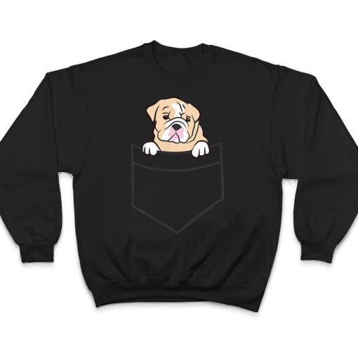 Cute British Bulldog In The Pocket Love English Bulldogs T Shirt